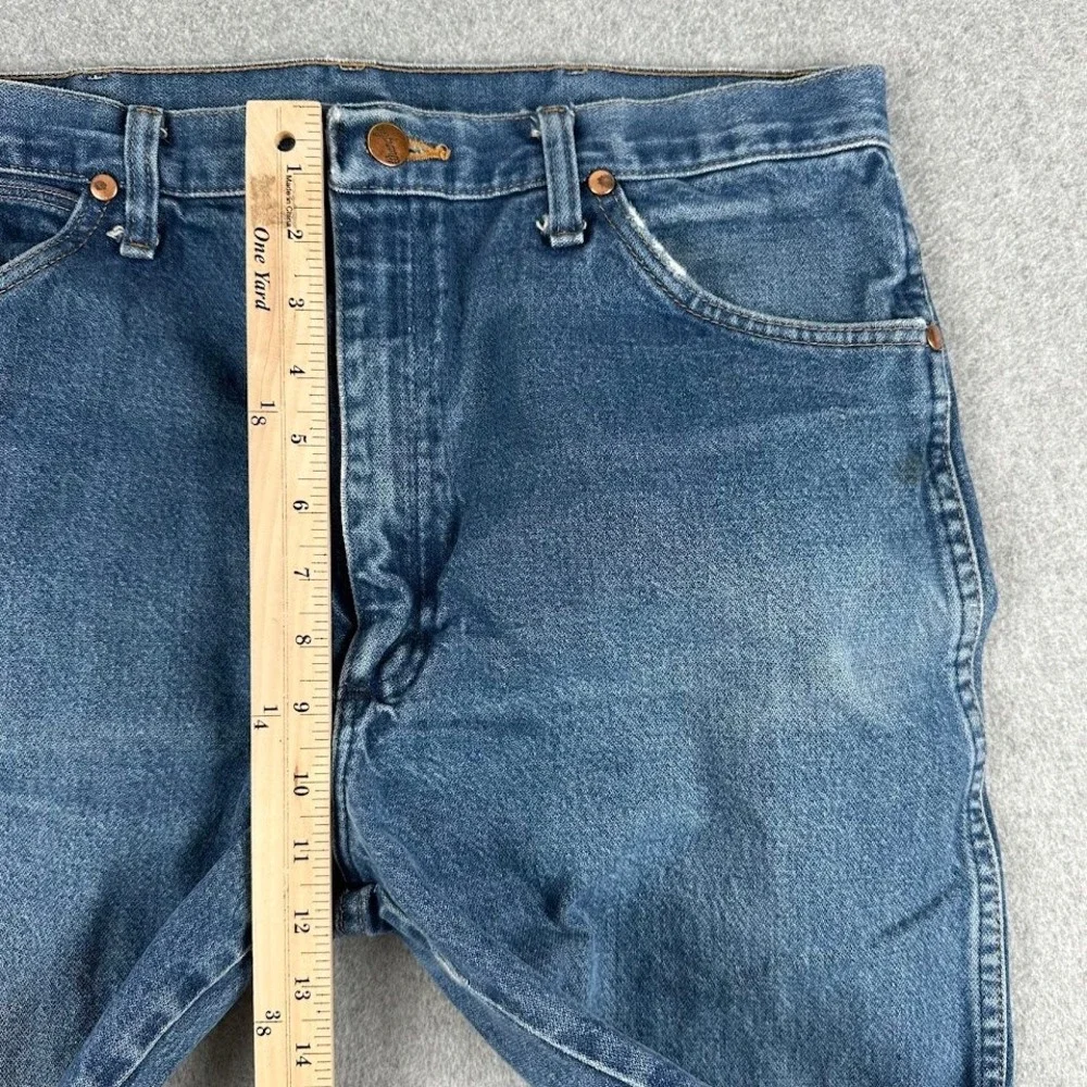 Wrangler Jeans‎ Mens Blue Denim Straight Leg Classic Fit 38x32 Western Rodeo Cow